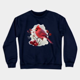 Bird Cardinal sitting on a branch Crewneck Sweatshirt